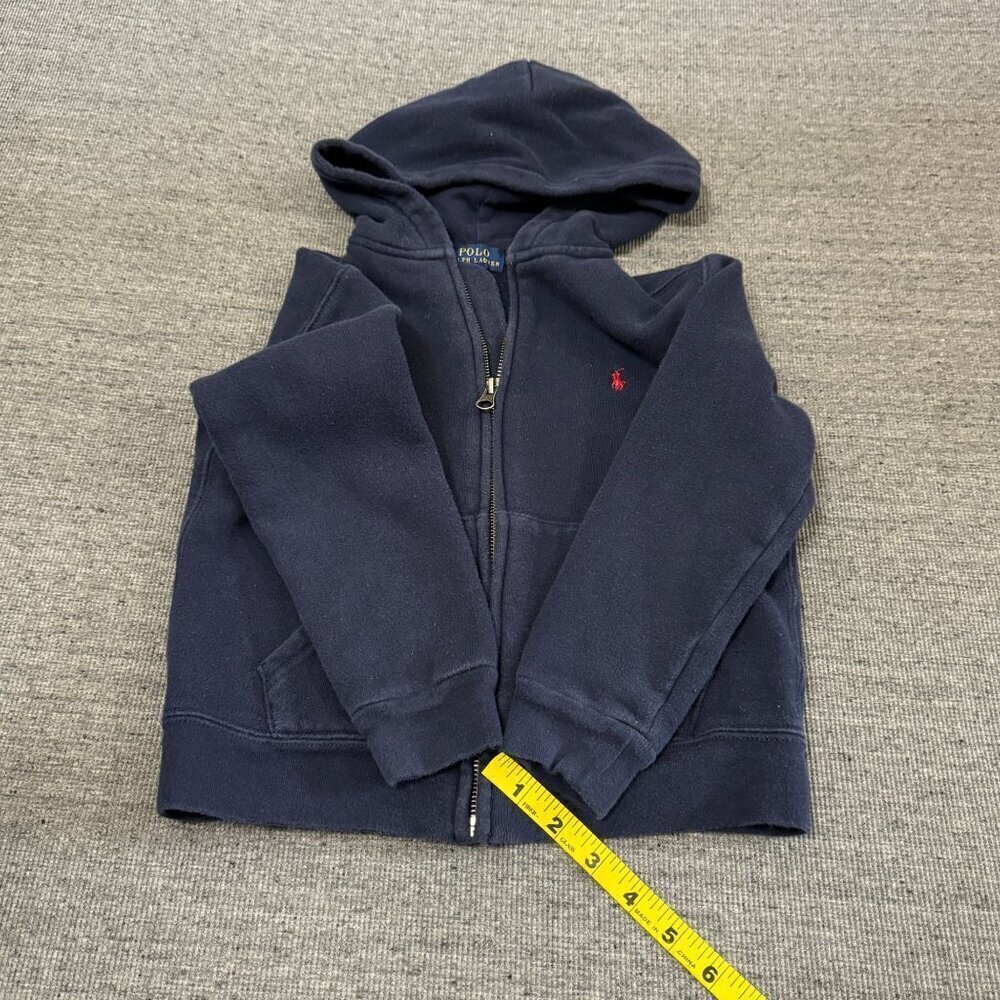 Polo Ralph Lauren Unisex Kids Navy Blue Full Zip Hooded Sweatshirt Size 6 120/60 - Picture 8 of 15